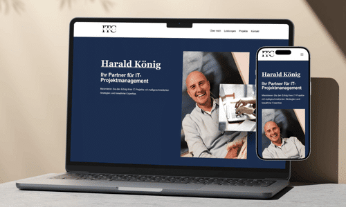 Laptop und Smartphone mit Ansicht der Website von ITC König