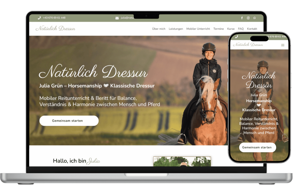 Webdesign Projekt Natürlich Dressur.