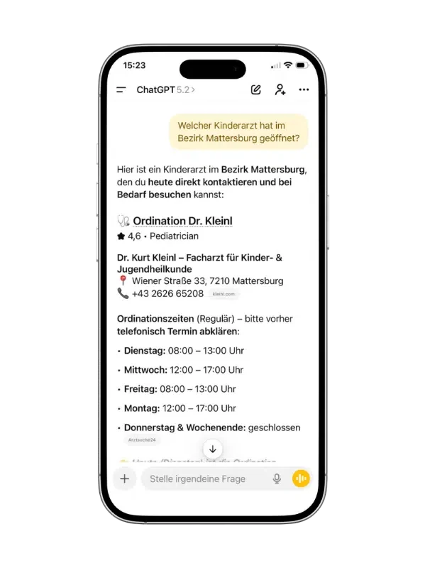 SEO Burgenland Beispiel Kinderarzt Mattersburg